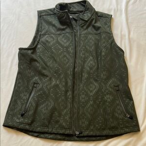 Rank 45 Green Quilted Vest with Stand-Up Collar